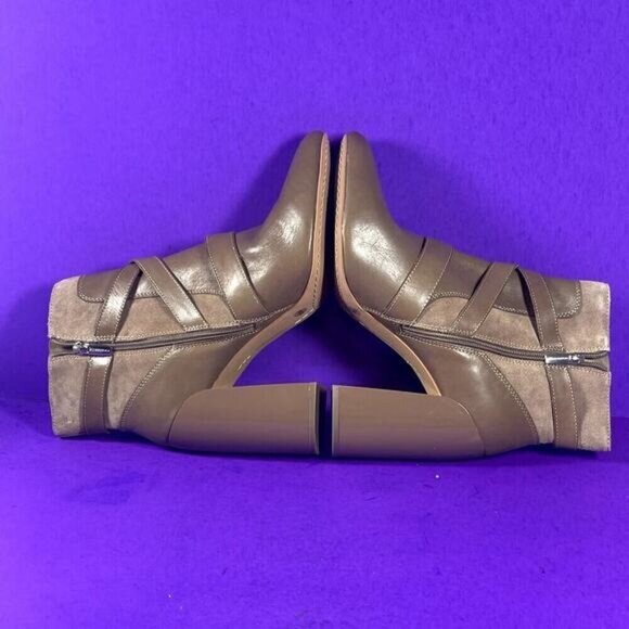 Vince Camuto Erillie Wild Mushroom Leather Moto Ankle Bootie Women's Size 11-NEW - Picture 5 of 7